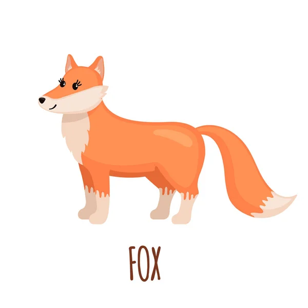 Cute Fox dalam gaya datar . - Stok Vektor