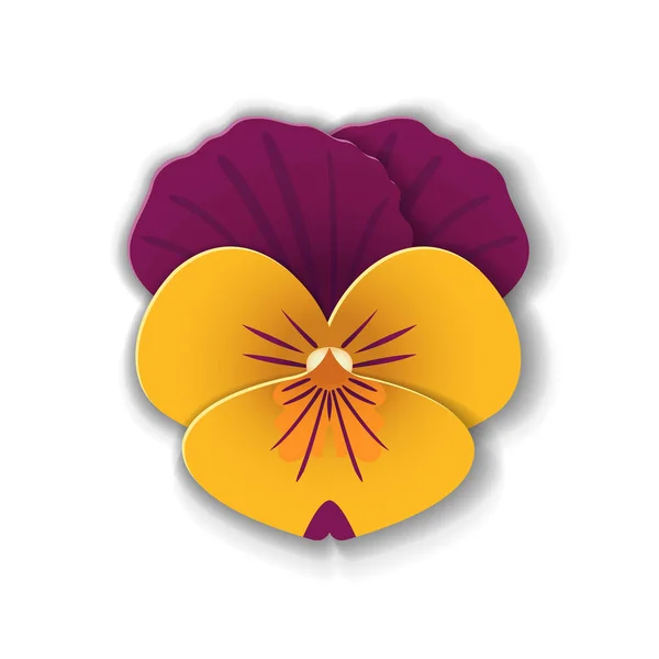 Papel art pansy . — Vector de stock