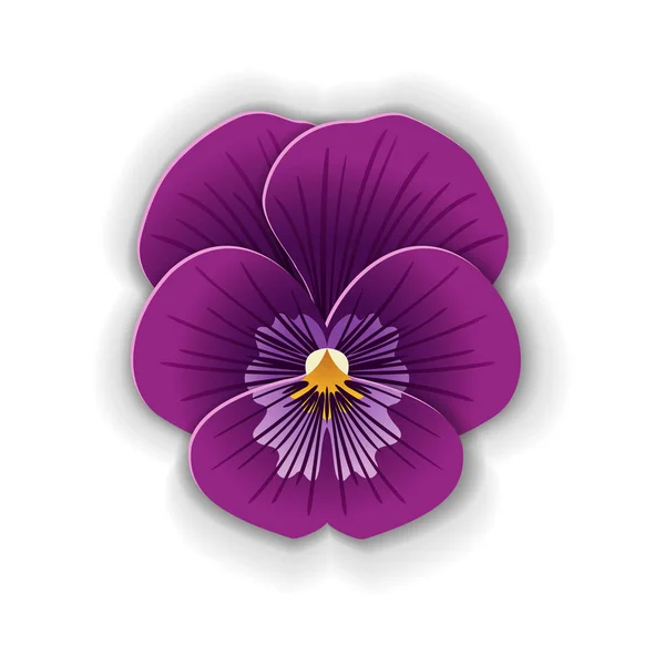 Papel art pansy . — Vector de stock