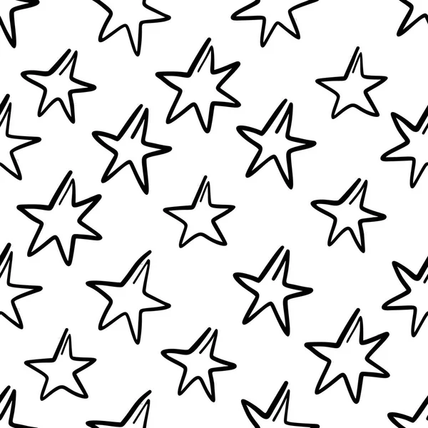 Ручной рисунок со звездами, изолированными на белом . — стоковый вектор