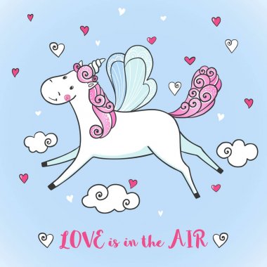 şirin unicorn ile tebrik kartı.