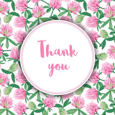 Teşekkür kartı yonca ile.