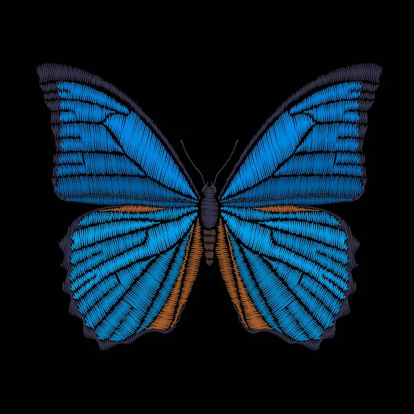 Mariposa bordada para el diseño de moda . — Vector de stock