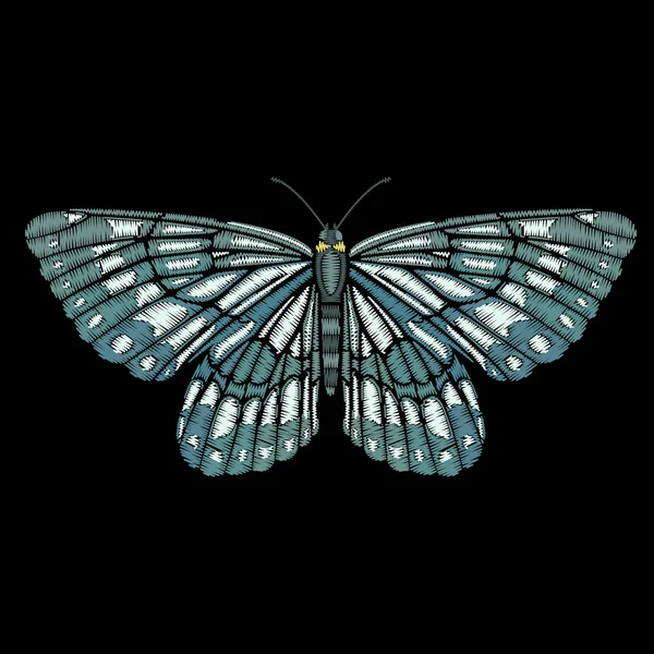 Mariposa bordada para el diseño de moda . — Vector de stock