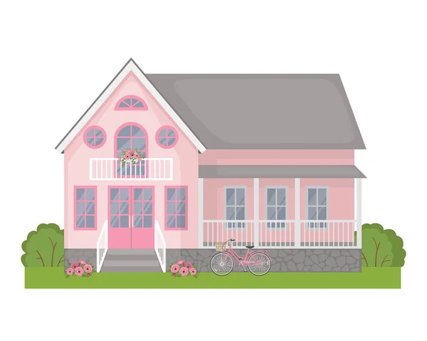 Ikona dom kolorowy domek w stylu płaski. — Wektor stockowy