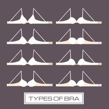 Düz stil kadın sütyen simgeler kümesi.