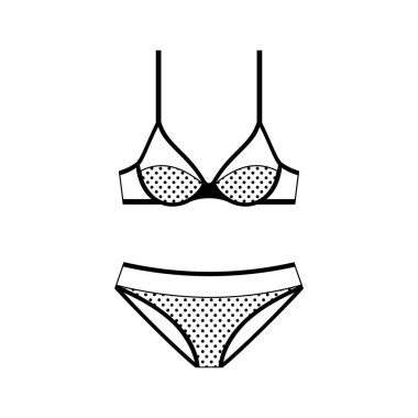 Beyaz arka plan üzerinde izole iç çamaşırı vektör simgesi.