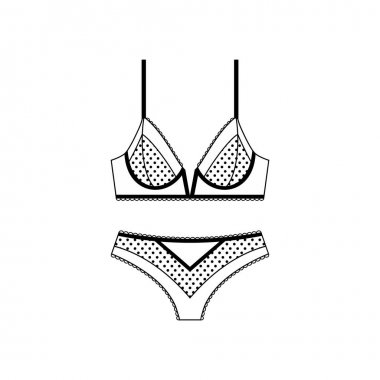 Beyaz arka plan üzerinde izole iç çamaşırı vektör simgesi.