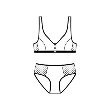 Beyaz arka plan üzerinde izole iç çamaşırı vektör simgesi.