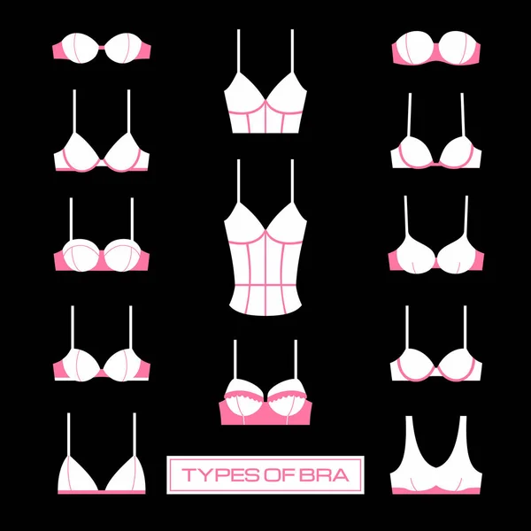 Kinds of bras. Icon tipes of bra. Stock Vector by ©Neshcheret