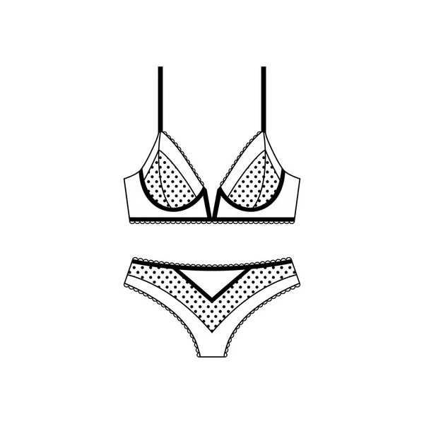 Lingerie vector icon isolated on white background. — Stock Vector