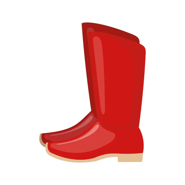 Red Russian traditional boots icon in flat style isolated on white background. — Stock Vector