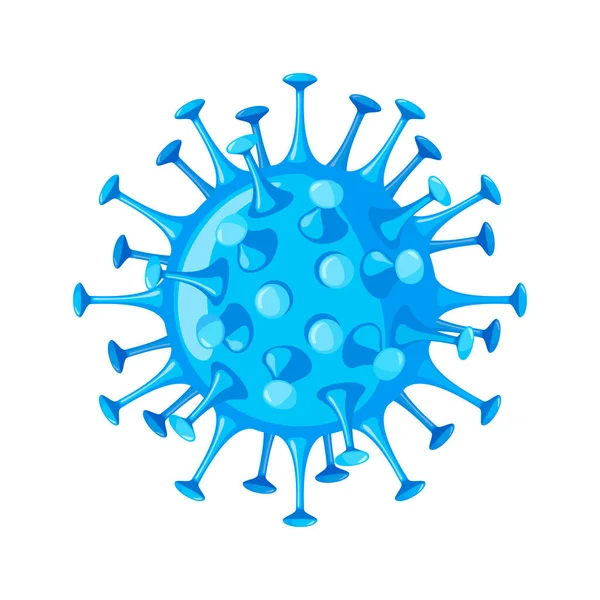 Coronavirus Bakterie Ikona Plochém Stylu Izolované Bílém Pozadí 2019 Ncov — Stockový vektor