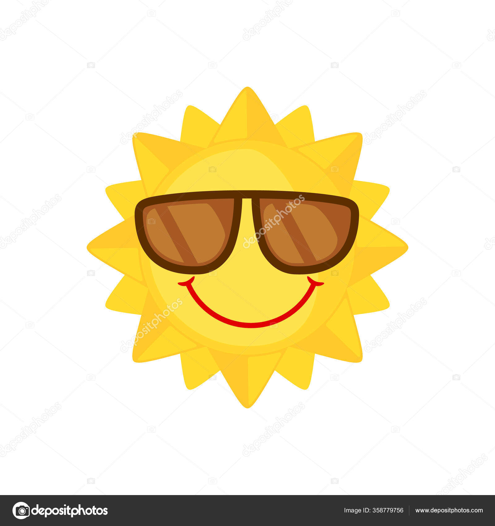 Sun with sunglass cartoon character vector illustration Stock Vector Image  & Art - Alamy