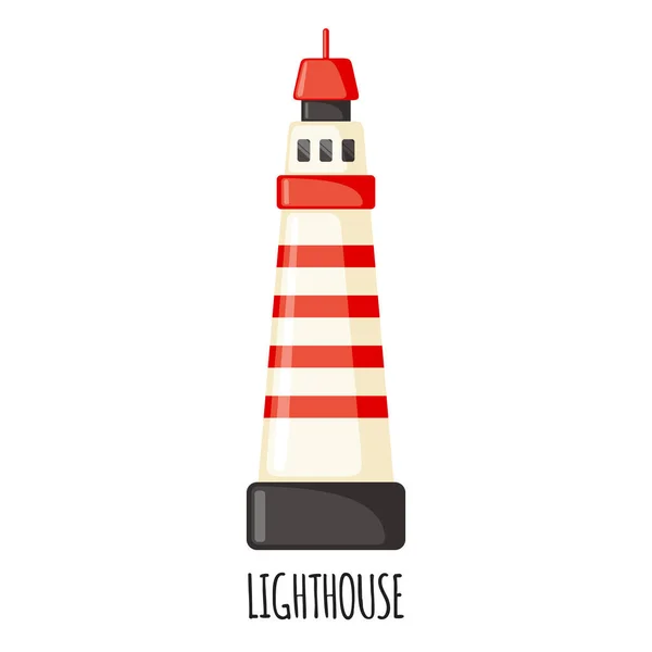 Lighthouse Icon Flat Style Isolated White Background Vector Illustration — Stock Vector
