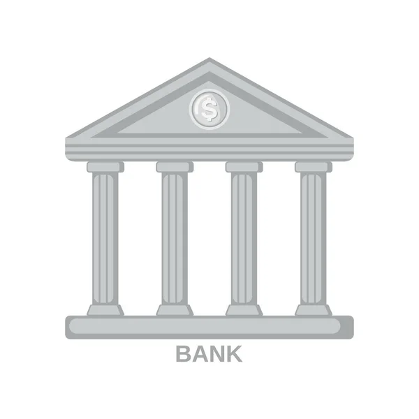 Bank Icon Пласкому Стилі Ізольований Білому Тлі Приклад Вектора — стоковий вектор