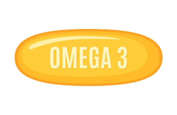 Omega Kapsül Simgesi Beyaz Arkaplanda Izole Edilmiş Vektör Illüstrasyonu — Stok Vektör