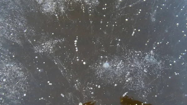Повітряні Бульбашки Заморожені Льоду Річці — стокове фото
