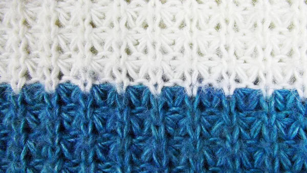Beautiful Blue White Knitted Background — Stock Photo, Image