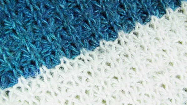 Beautiful Blue White Knitted Background — Stock Photo, Image