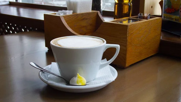 Une Tasse Café Sur Table — Photo