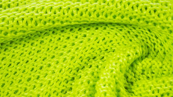 Beautiful Knitted Background Green Yarn — Stock Photo, Image