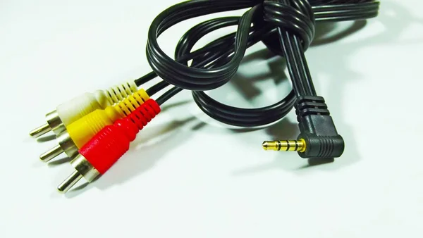 Audio Video Connectors White Background — Stock Photo, Image
