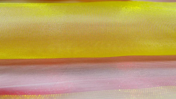 Mooie Gele Roze Achtergrond Gemaakt Van Lichte Weefsel — Stockfoto