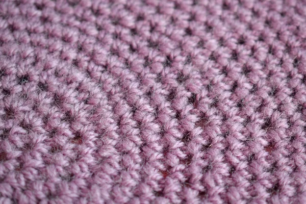 Lilac knitted round carpet or rug. Antique handmade carpet. Home hobby.