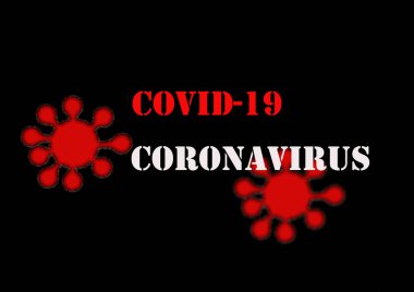 COVID-19 ya da koronavirüs konsepti. Bakterilerin hızlı çoğalması. Virüs hücrelerinin kolajı. .