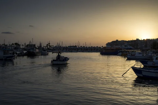 Vistas Porto Pesca Santa Pola Pôr Sol Alicante Espanha Julho — Fotografia de Stock