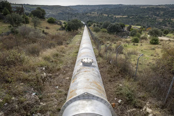 Potrubí Vody Pro Pitné Vody Pro Zásobování Společenství Madrid Španělsko — Stock fotografie