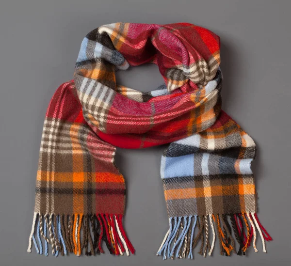 Classic tartan checked woolen scarf — Stock Photo, Image