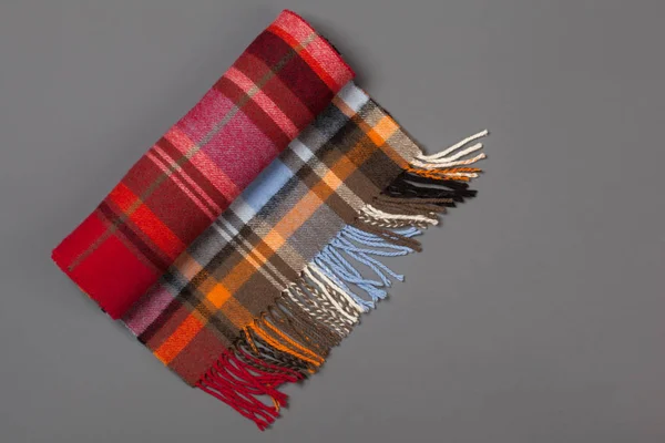 Класичний тартановий перевірений вовняний шарф — стокове фото