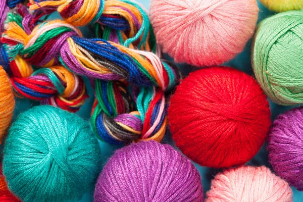 Multicolored clews of muline threads — Stock Photo, Image