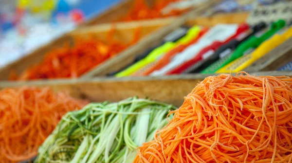 Piles of carrot and cucumber — Stock Photo, Image