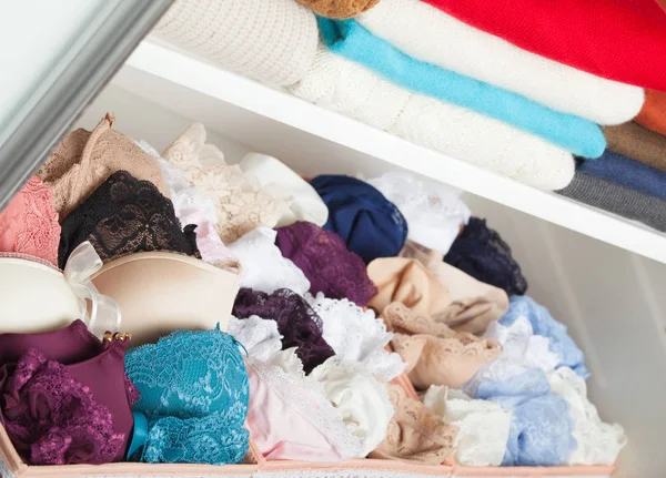 Kadınsı kıyafetler ve iç çamaşırı — Stok fotoğraf
