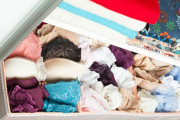 Kadınsı kıyafetler ve iç çamaşırı — Stok fotoğraf