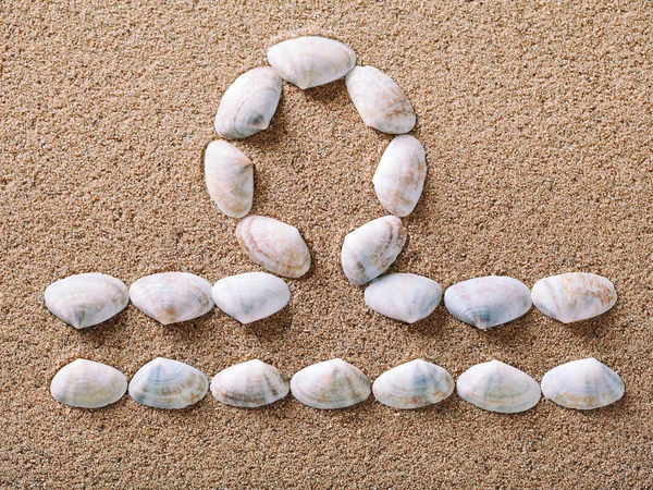Libra Zodiac sign made of seashells — Stock Photo, Image