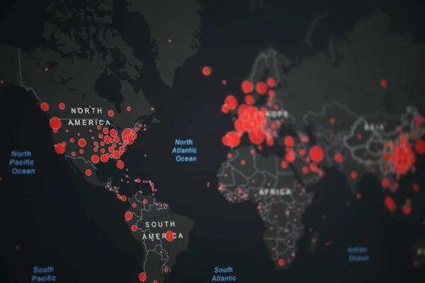 World map of Coronavirus, Close-up countries with Covid-19, as of March 22 2020