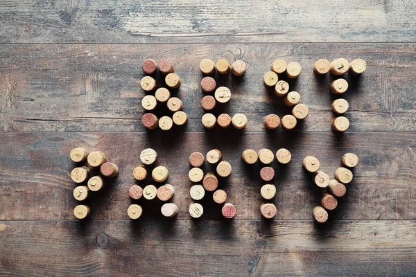 Words BEST PARTY made from corks — Stock fotografie