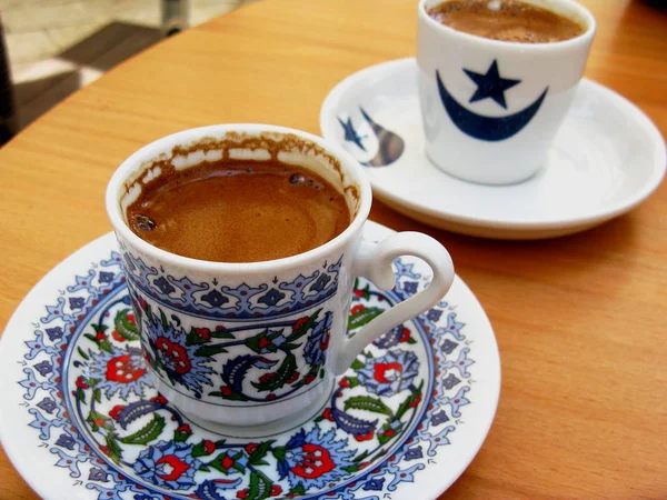 Traditionele Turkse Koffie Turkse Koffiekopjes — Stockfoto