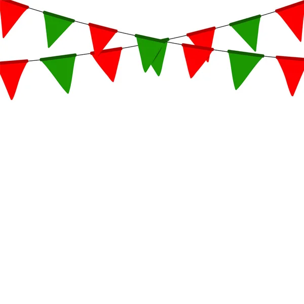 Bandera de banderines de Navidad aislada sobre fondo blanco — Vector de stock