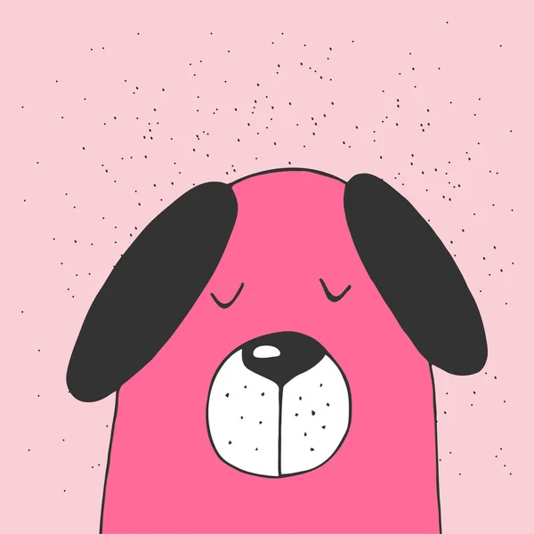 かわいい犬は、2018 年のシンボル。ドレスのデザイン、ポスター、カード、t シャツに描かれているエレメントを手します。 — ストックベクタ