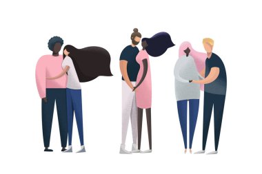 Mutlu etnik çeşitlilik ve ırk çiftleri..