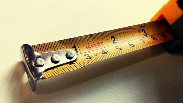 Stål Måttband Centimeter Och Inches — Stockfoto