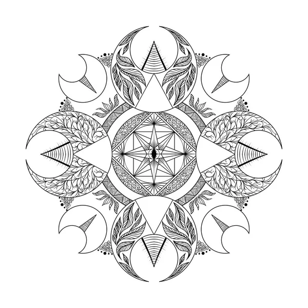 Einladungskarte mit wunderschönem geometrischen Mandala — Stockvektor