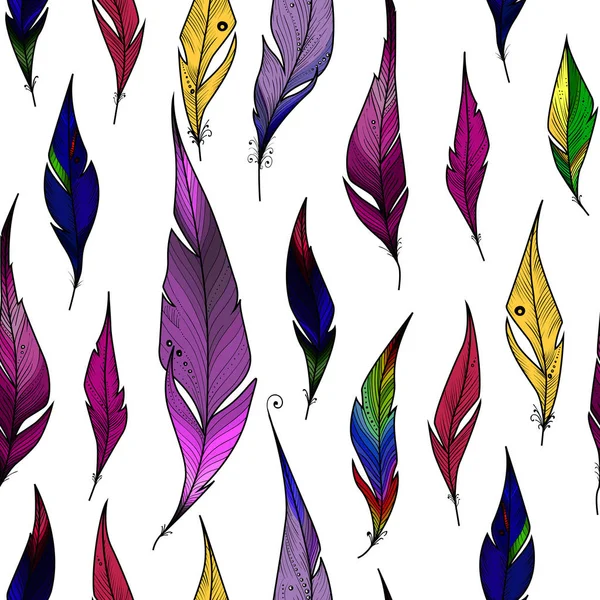 Декоративные орнаментальные перья — стоковый вектор