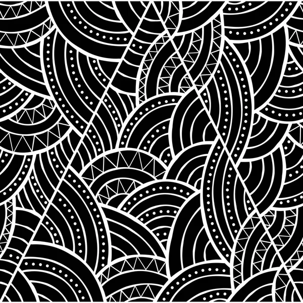 Met de hand getekend naadloos patroon — Stockvector