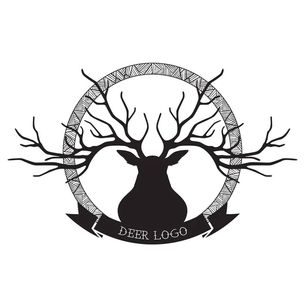 Deer head silhouette — Stock Vector